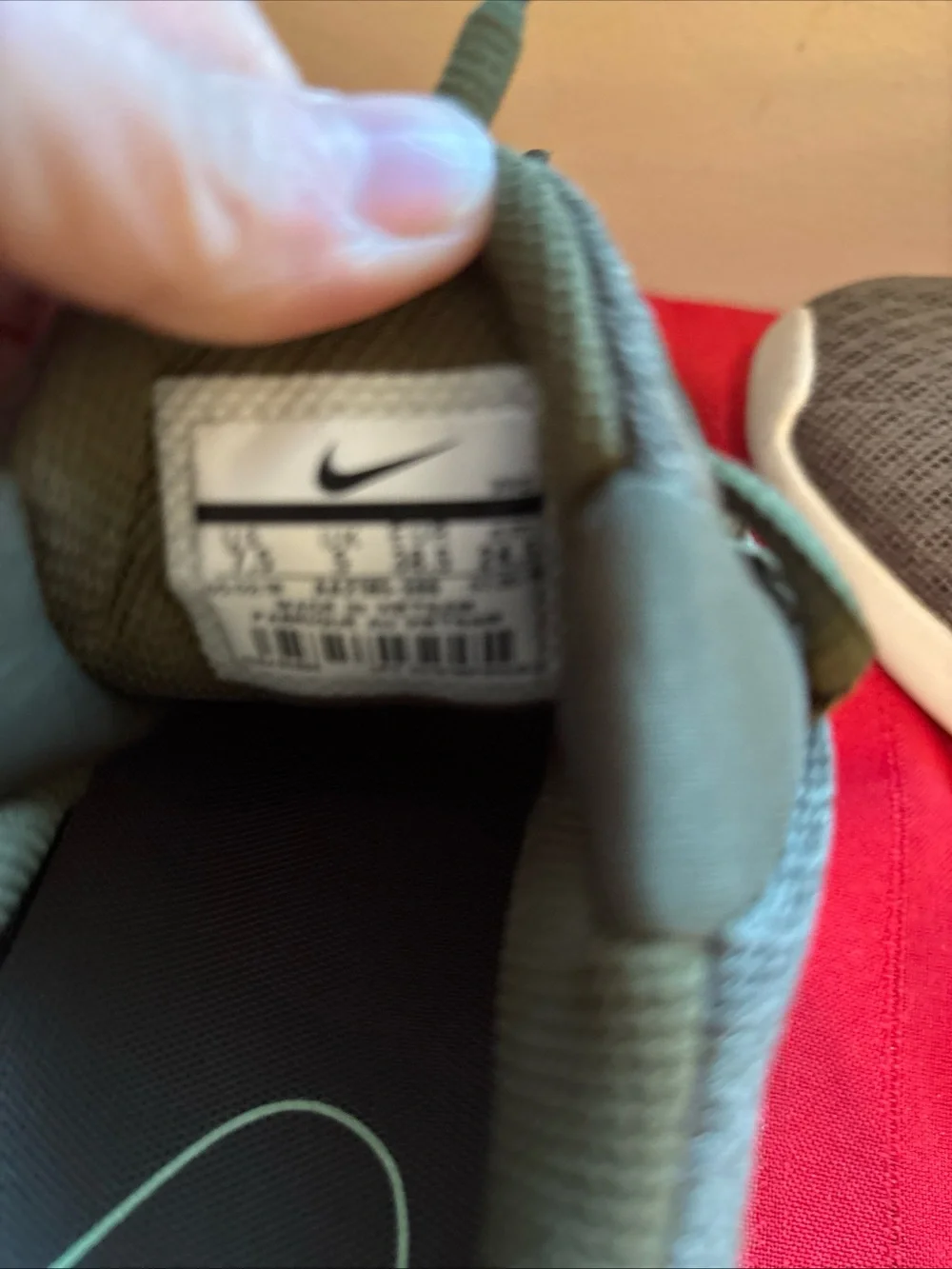 Nike olive green  Mesh Sneakers with White Sole